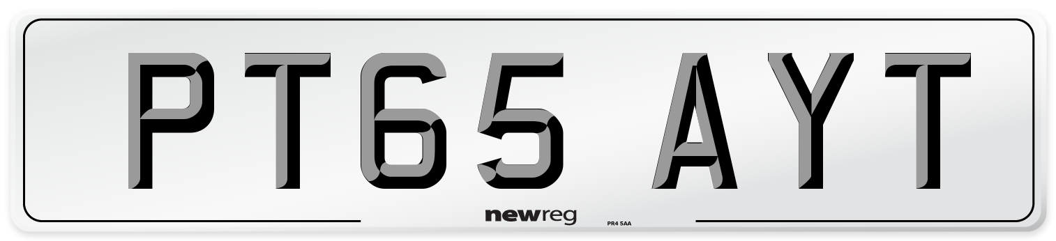 PT65 AYT Number Plate from New Reg